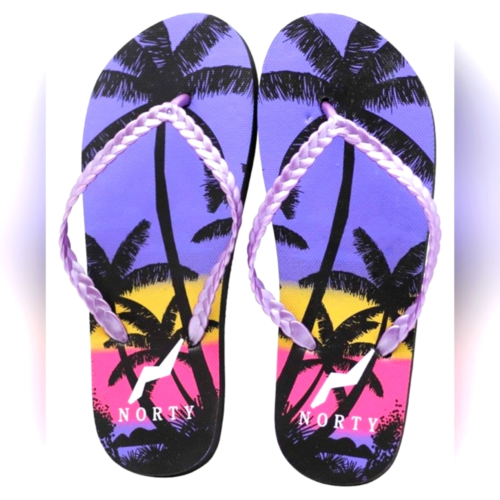 Norty Purple Flip Flops 10